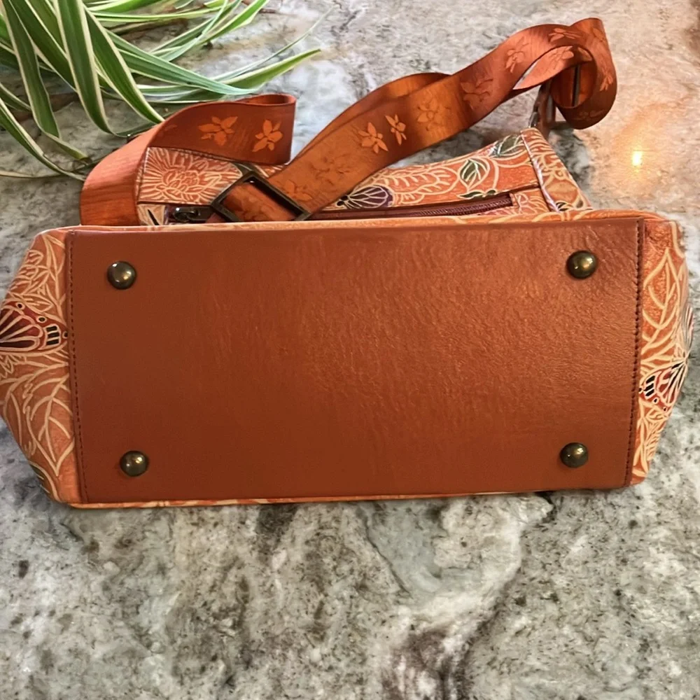 Anuschka Vibrant Orange Butterfly Crossbody/Shoulder Bag